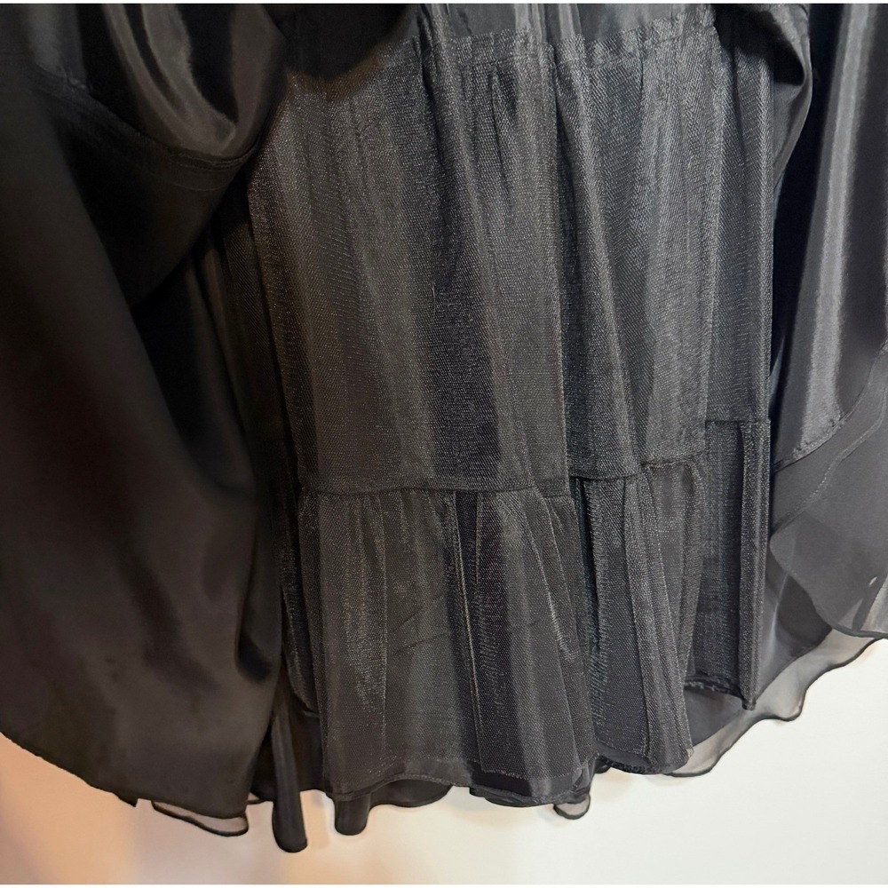 Lapis Whimsigoth 100% Silk Chiffon Midi Dress Women Sz M Fairycore Dark Romantic - Picture 5 of 10